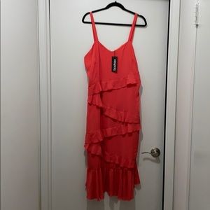NEW Multi ruffle midi dress